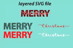 Merry Christmas buffalo plaid svg, Christmas ornament svg Product Image 2