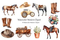 Watercolor Western Clipart Product Image 1
