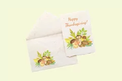 Autumn mushrooms and leaves watercolor clipart Product Image 2
