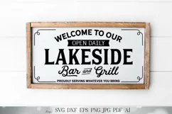 Welcome To Our Lakeside Bar and Grill - Farmhouse Sign SVG Product Image 1