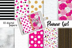 Planner Girl PATTERN Home Office Work Items Sticker JPEG Product Image 1