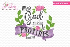 Where God Guides He Provides painted sublimation design Product Image 1