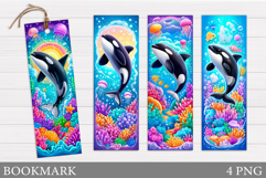 Killer Whale Bookmark Design. Whale Bookmark Sublimation Product Image 1