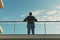 Businessman contemplating future prospects against sky Product Image 1