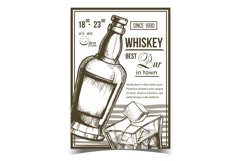 Whiskey Relaxation Bar Advertise Poster Vector Product Image 1