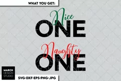 The Naughty One and The Nice One svg and jpg, Cricut project Product Image 2