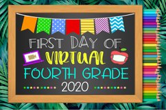 First Day Virtual Fourth Grade Sign I First Day School Sign Product Image 2
