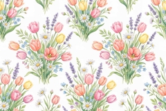Watercolor seamless repeat pattern Mother's Day Product Image 1