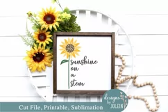 Sunshine on a stem Sunflower - SVG, Sublimation, Printable Product Image 3