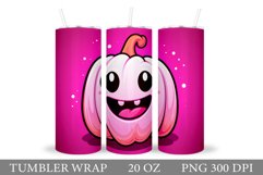 Pink Pumpkin Tumbler Sublimation. Halloween Pumpkin Tumbler Product Image 1