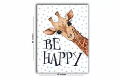 Cute Giraffe Nursery Prints | Set of 3 Prints | Kids Art Product Image 4