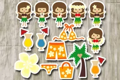 Hawaiian girls graphic hawaii, plumeria, luau, drinks Product Image 2