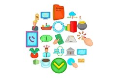 Day icons set, cartoon style Product Image 1