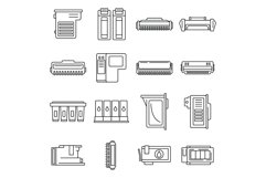 Printer cartridge icons set, outline style Product Image 1