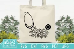 Floral Stethoscope SVG File, Nurse, Doctor, Medical Product Image 7