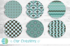 Car Coaster Sublimation Design - Teal Patterns - Circles Product Image 1