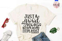 Just a good mom with the hood playlist - Mother SVG EPS DXF Product Image 2