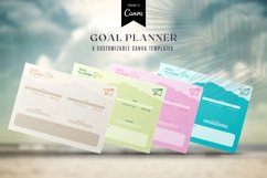 Goal Planner Template, 4 Color Customizable Canva Template Product Image 1