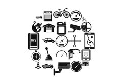 Large parking icons set, simple style Product Image 1