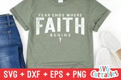 Christian SVG | Fear Ends Where Faith Begins | Shirt Design Product Image 1