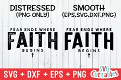 Christian SVG | Fear Ends Where Faith Begins | Shirt Design Product Image 2