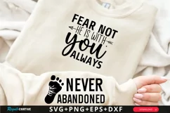 Fear Not He Is With Sleeve SVG, God SVG Design, Faith SVG Product Image 1