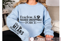 Fearless &amp; focused unstoppable force Sleeve SVG Product Image 3