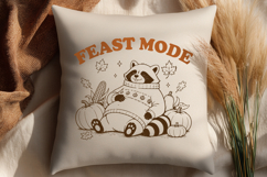 Feast Mode SVG PNG - Funny Thanksgiving Raccoon Fall Design Product Image 3