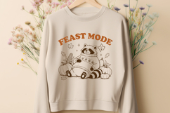 Feast Mode SVG PNG - Funny Thanksgiving Raccoon Fall Design Product Image 2