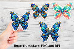 Butterfly feather stickers | Summer butterfly PNG stickers Product Image 1