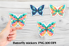 Butterfly feather stickers | Summer butterfly PNG stickers Product Image 1