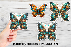 Butterfly feather stickers | Summer butterfly PNG stickers Product Image 1