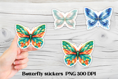 Butterfly feather stickers | Summer butterfly PNG stickers Product Image 1