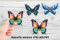 Butterfly feather stickers | Summer butterfly PNG stickers Product Image 1