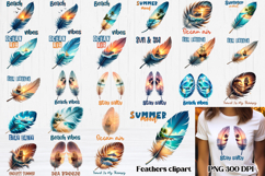Summer feathers PNG clipart | Summer beach quotes PNG Product Image 1