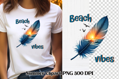 Summer feathers PNG clipart | Summer beach quotes PNG Product Image 1