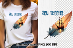 Summer feathers PNG clipart | Summer beach quotes PNG Product Image 1