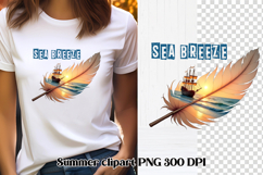 Summer feathers PNG clipart | Summer beach quotes PNG Product Image 1