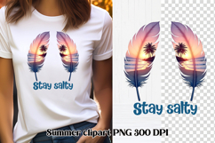 Summer feathers PNG clipart | Summer beach quotes PNG Product Image 7