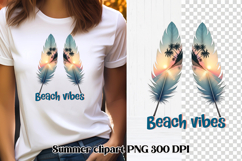 Summer feathers PNG clipart | Summer beach quotes PNG Product Image 1