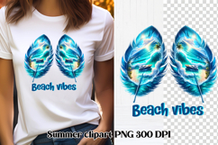 Summer feathers PNG clipart | Summer beach quotes PNG Product Image 1