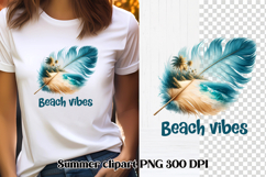 Summer feathers PNG clipart | Summer beach quotes PNG Product Image 1