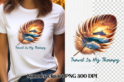 Summer feathers PNG clipart | Summer beach quotes PNG Product Image 1