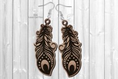 Feather Earring SVG Laser Cut Files | Boho Earrings SVG Product Image 1