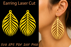 Feather Earrings Laser Cut SVG Product Image 1