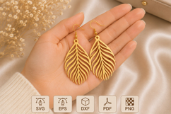 Feather Earrings Laser Cut SVG Product Image 2
