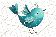 Whimsical Bird Doodle Clipart Colorful Cute PNG Product Image 2