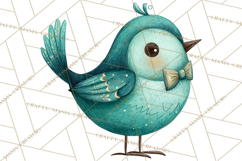 Whimsical Bird Doodle Clipart Colorful Cute PNG Product Image 4