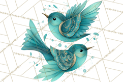 Whimsical Bird Doodle Clipart Colorful Cute PNG Product Image 5