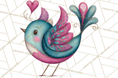 Whimsical Bird Doodle Clipart Colorful Cute PNG Product Image 3